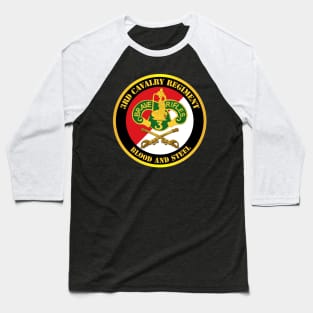 3rd Cavalry Regiment DUI - Red White - Blood and Steel Baseball T-Shirt